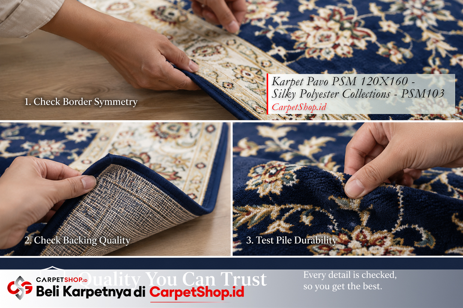 Panduan mengevaluasi kualitas karpet sebelum membeli, Karpet Pavo PSM 120X160 PSM103