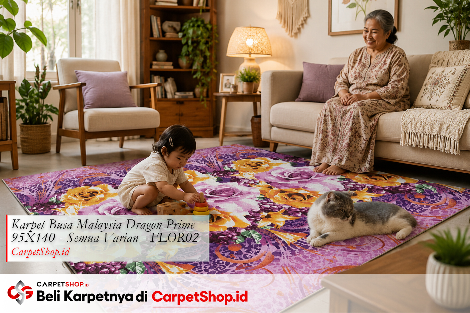 Pilih karpet sesuai pengguna di rumah -- Karpet Dragon Prime 95X140 FLOR02