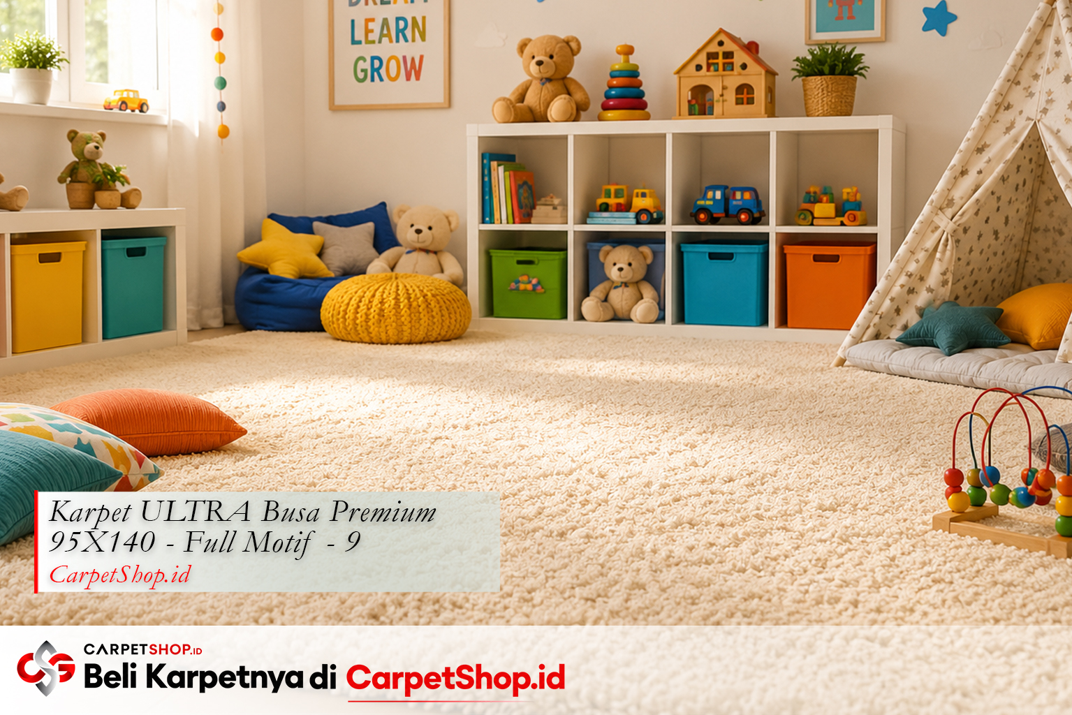 Panduan warna karpet untuk kamar anak, Karpet ULTRA Busa Premium 95X140 Full Motif 9 tebal
