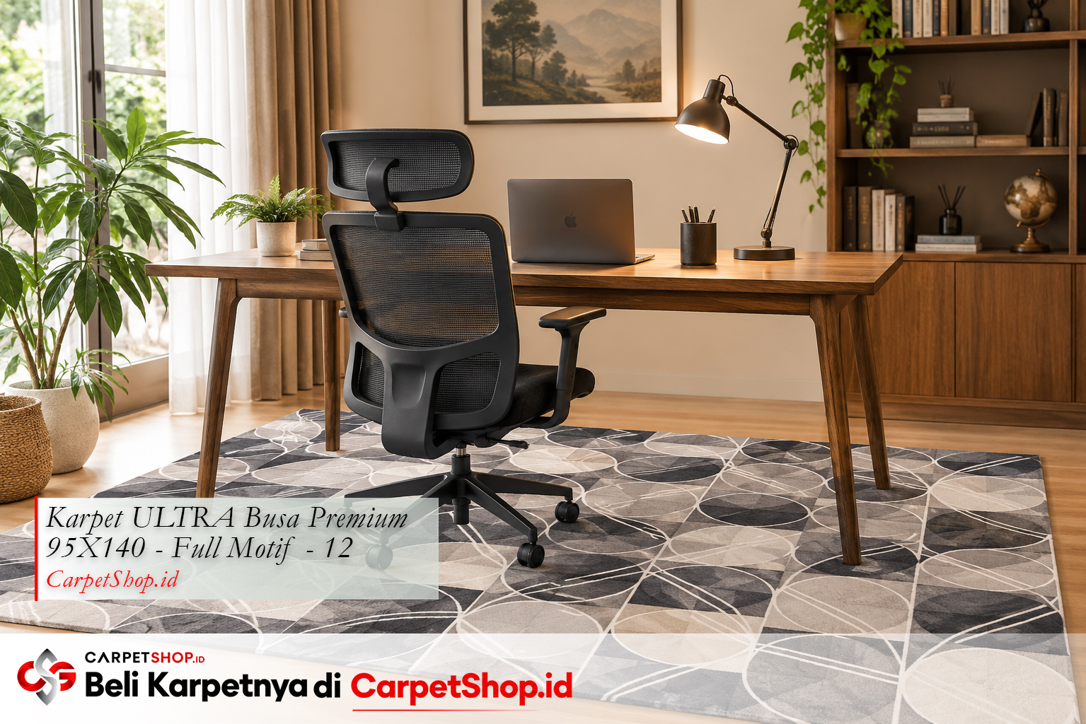 Posisi karpet di zona kerja home office, Karpet ULTRA Busa Premium 95X140 Full Motif 12