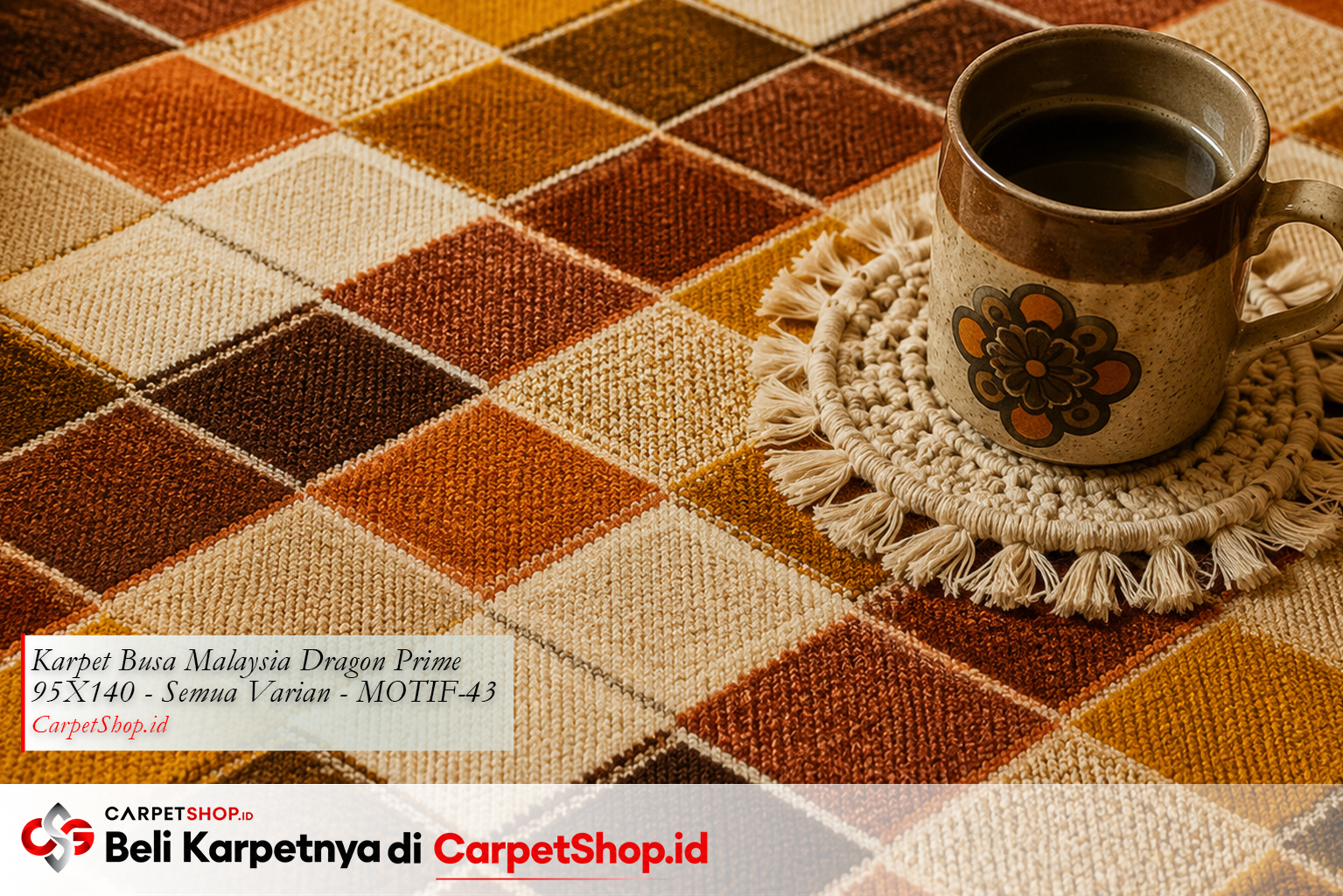 Detail motif geometric Retro 70s dengan Karpet Dragon Prime 95X140 MOTIF-43