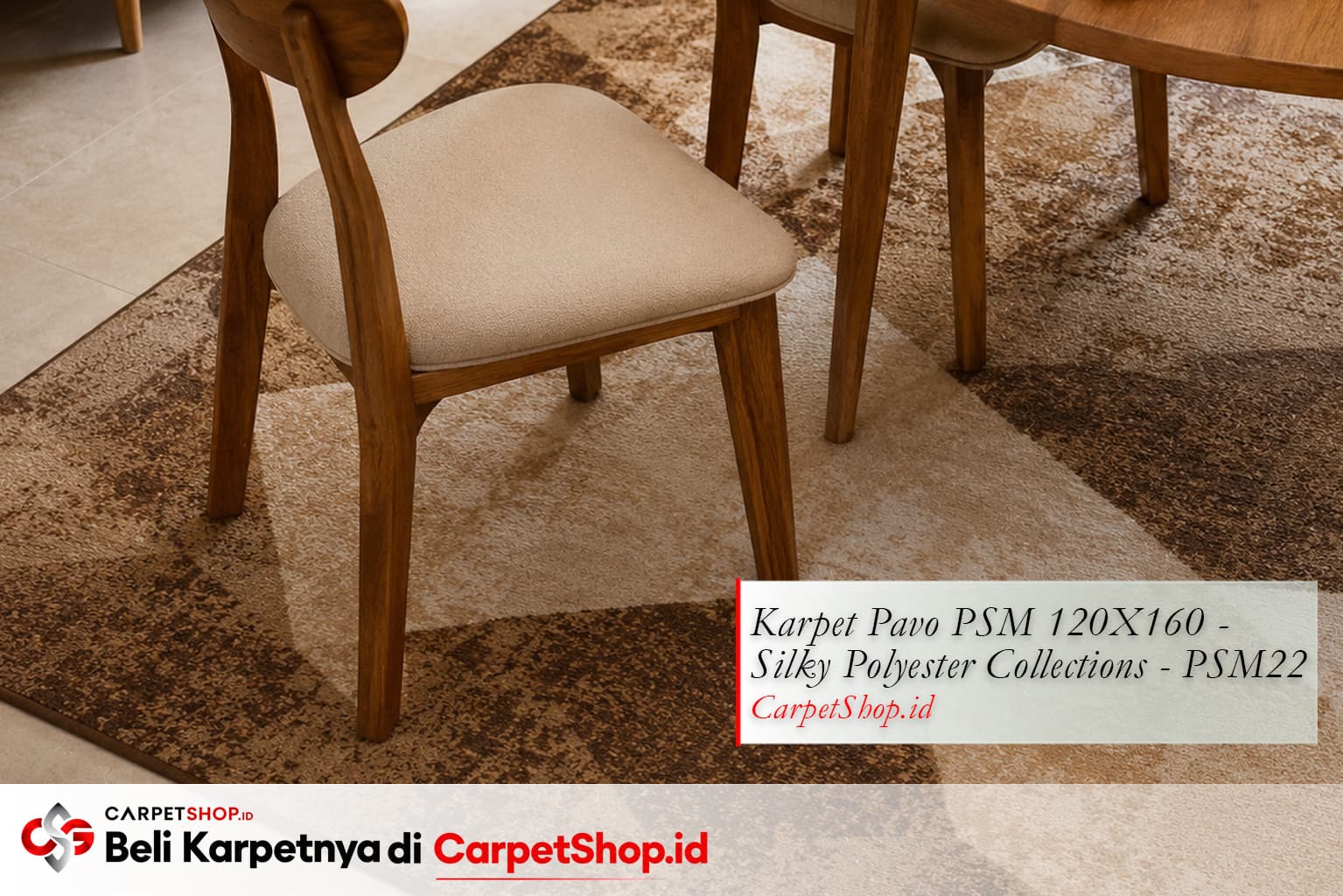 Ukuran karpet ruang makan yang tepat, Karpet Pavo PSM 120X160 Silky Polyester PSM22