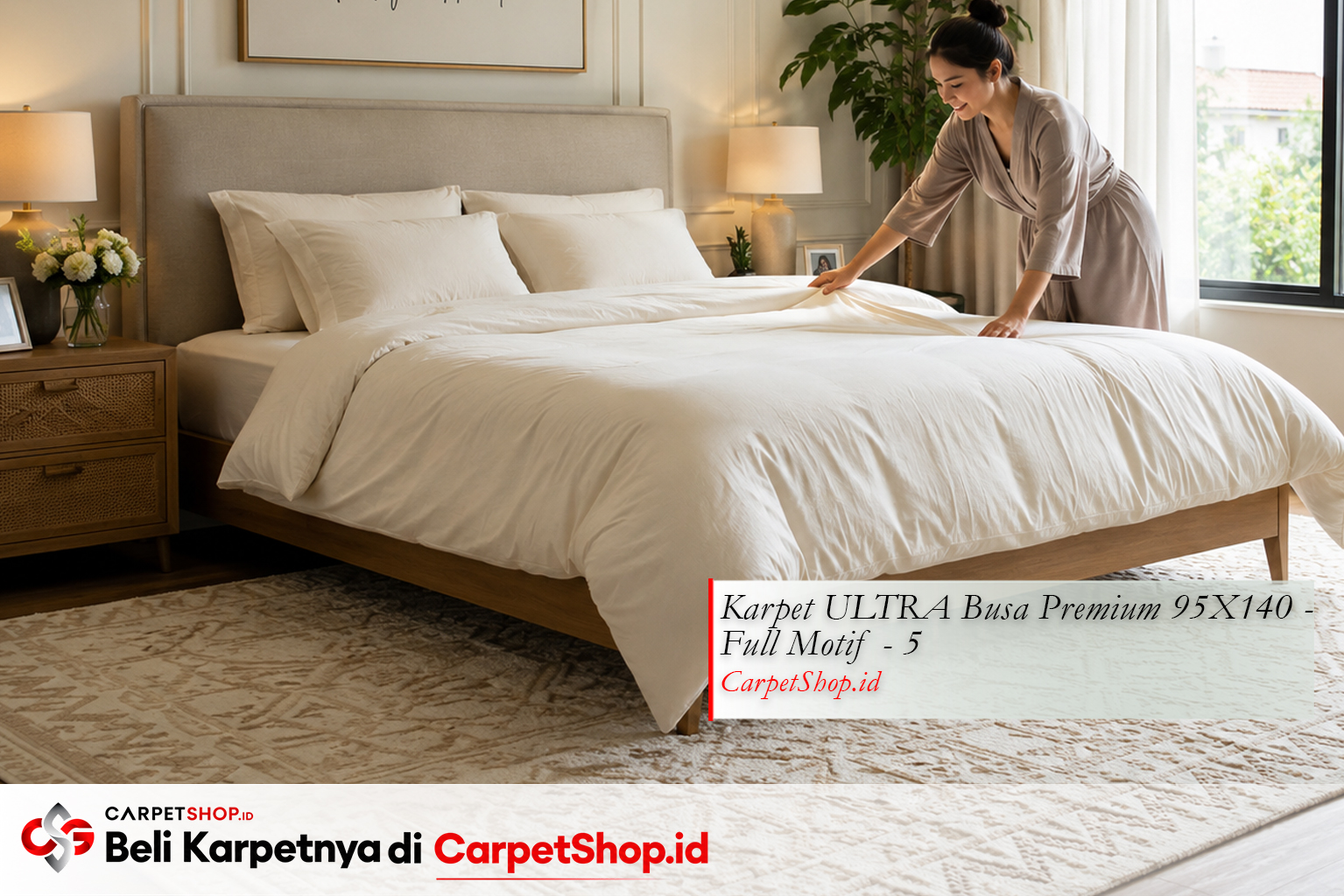 Kamar tidur rumah baru dengan Karpet ULTRA Busa Premium 95X140 Full Motif 5