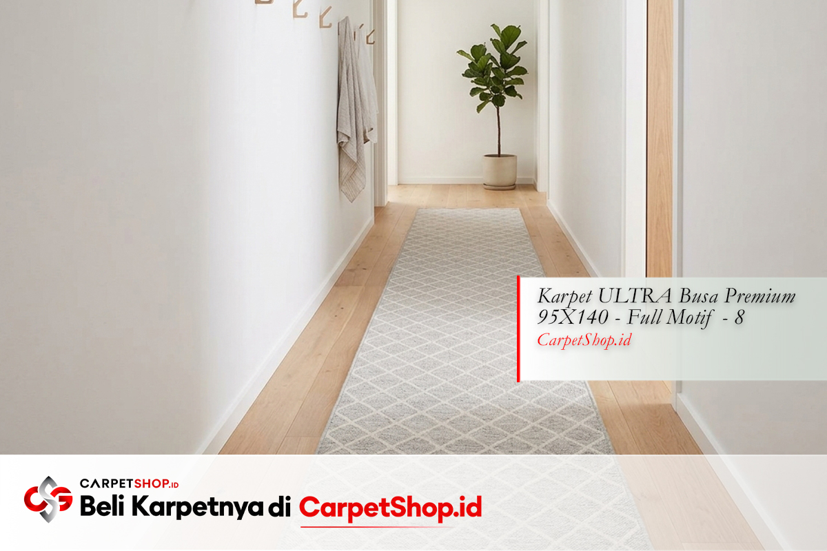 Runner lorong Skandinavia minimalis bersih dengan Karpet ULTRA Busa Premium 95X140 Full Motif 8