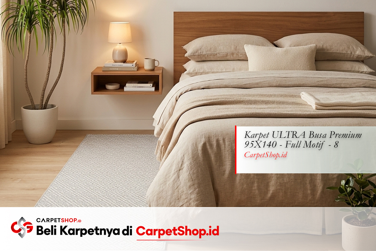 Karpet samping tempat tidur area tidur studio dengan Karpet ULTRA Busa Premium 95X140 Full Motif 8
