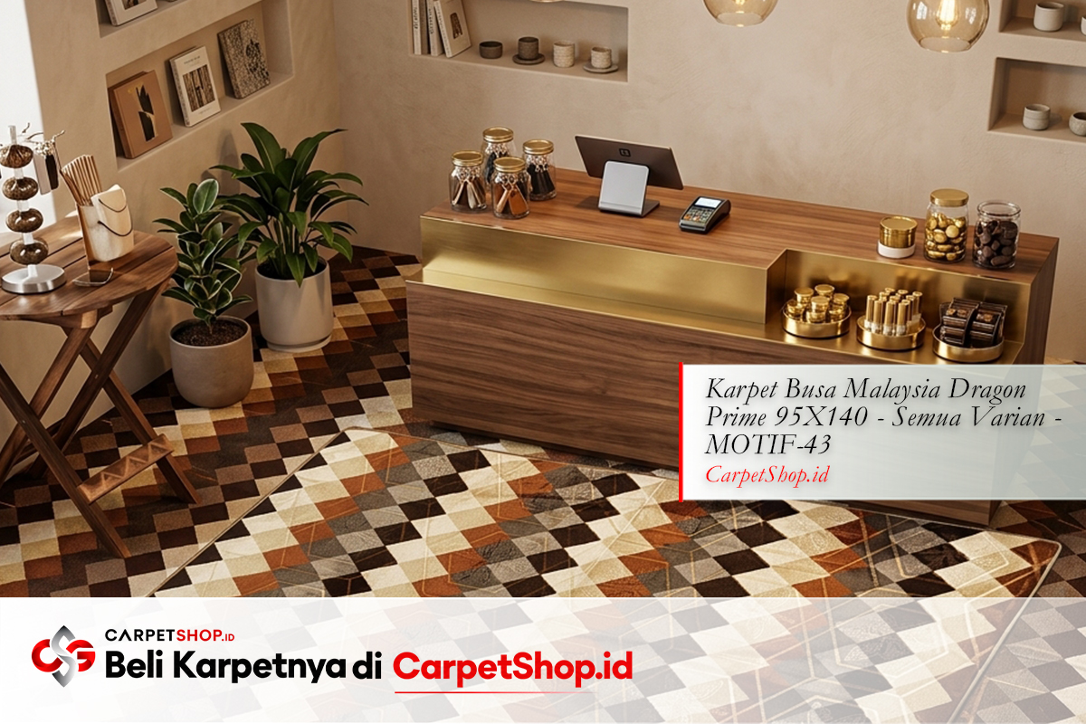 Area kasir toko karpet geometric fungsional dengan Karpet Dragon Prime 95X140 MOTIF-43