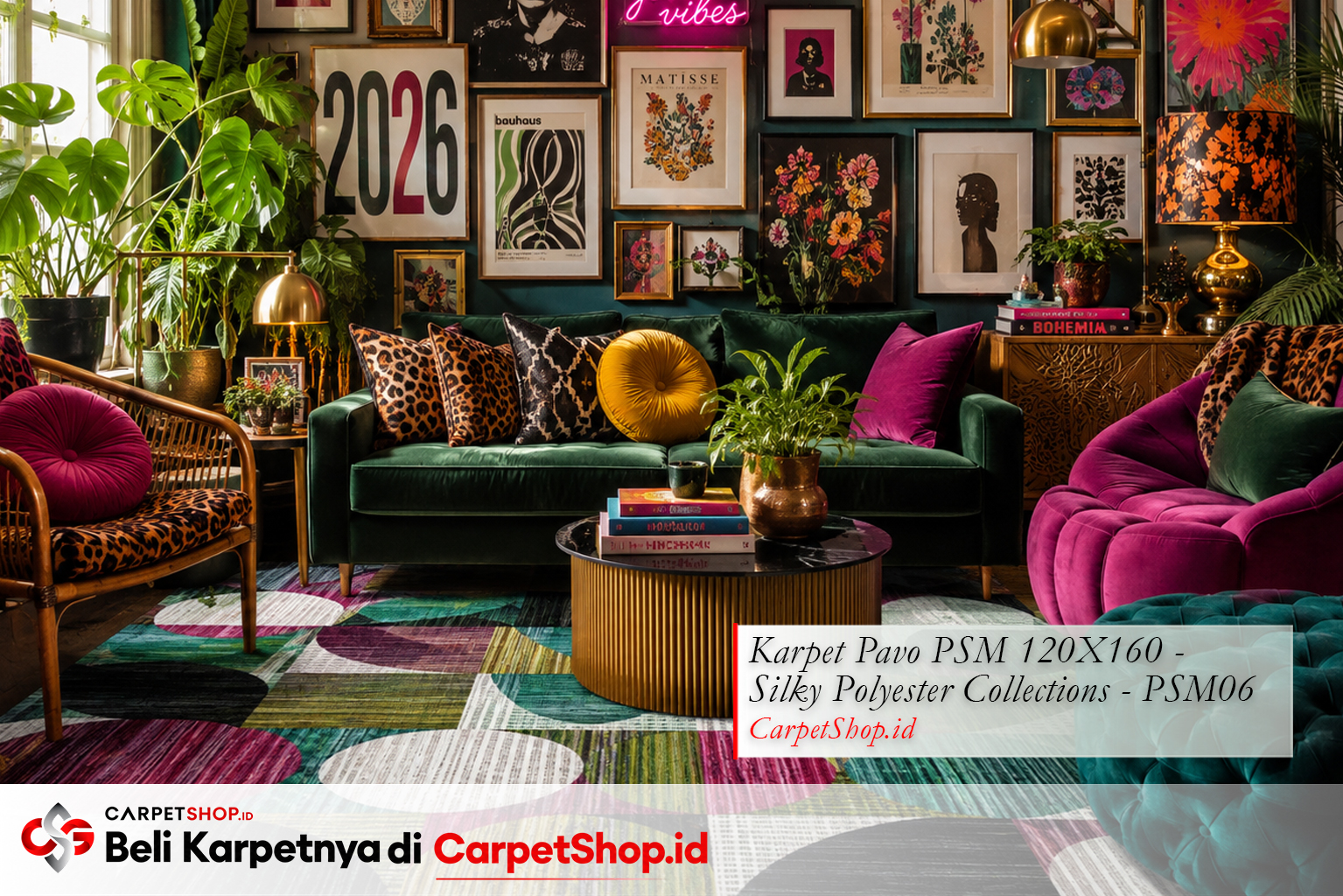 Tren Maximalist Curated 2026 dengan Karpet Pavo PSM 120X160 Silky Polyester PSM06