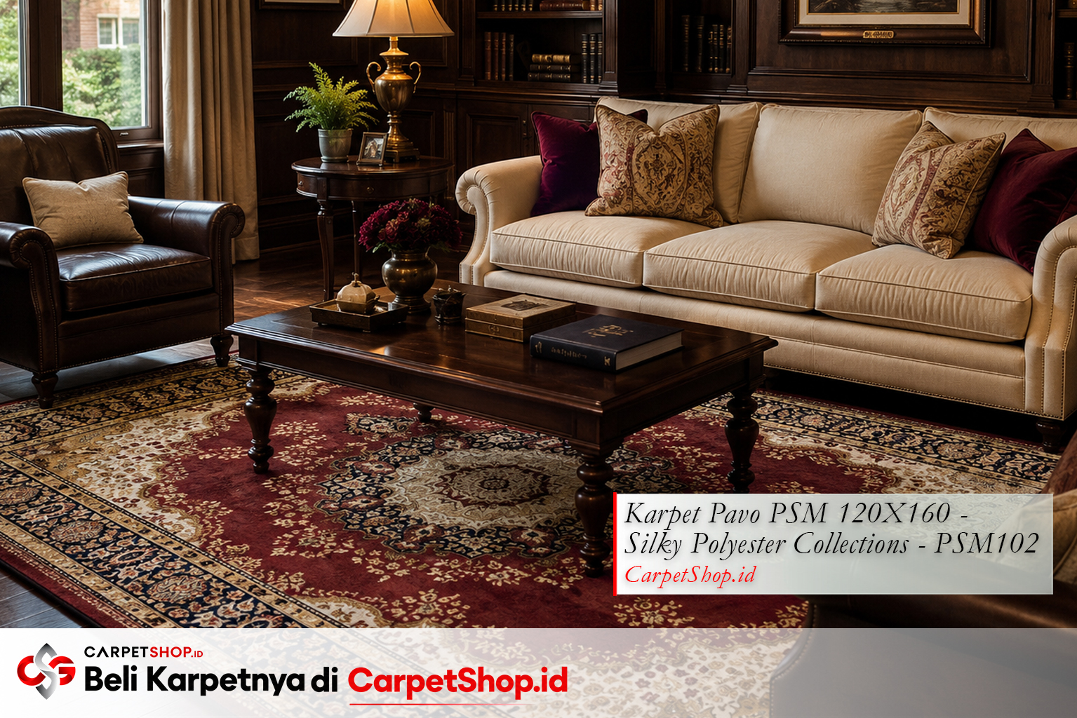 Tren karpet warna burgundy merah tua 2026, Karpet Pavo PSM 120X160 Silky Polyester PSM102