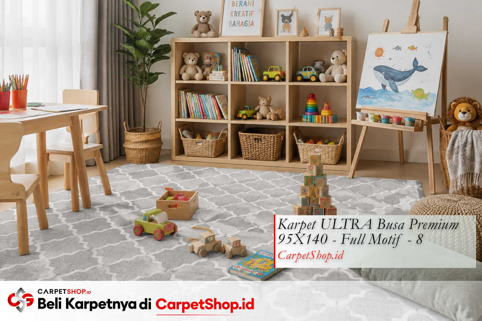 Panduan warna karpet untuk kamar anak -- Karpet ULTRA Busa Premium 95X140 Full Motif 8