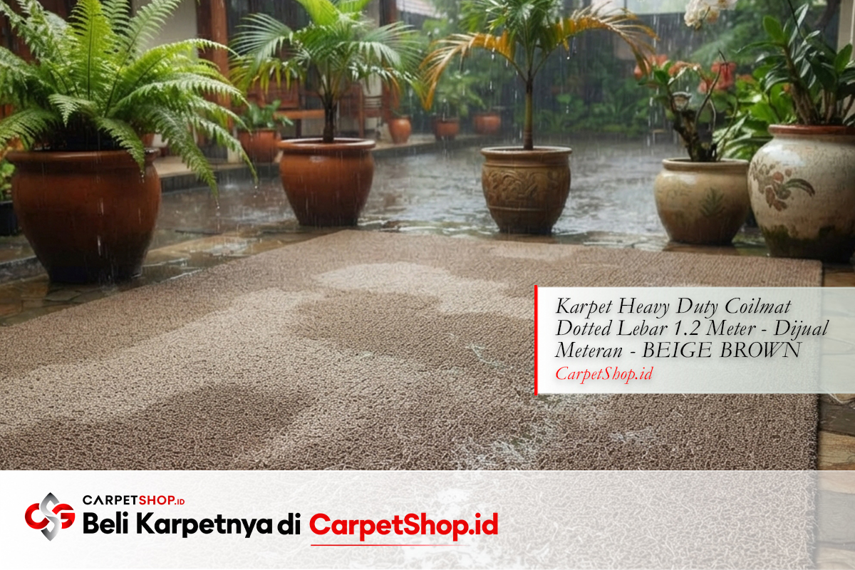 Karpet terbaik outdoor teras 2026 Heavy Duty Coilmat Beige Brown