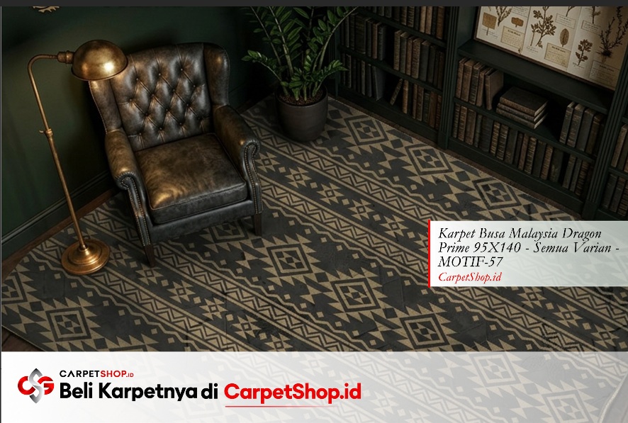 Karpet dark moody cocok untuk dinding hijau tua Dark Academia dengan Karpet Dragon Prime 95X140 MOTIF-57