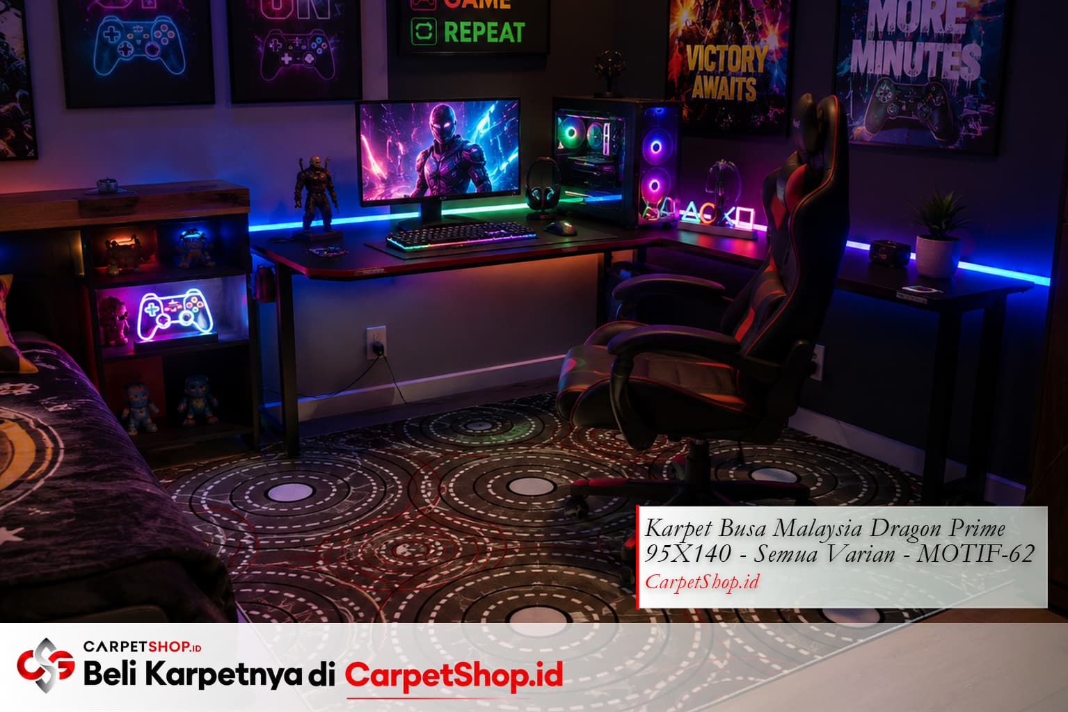 Area gaming anak laki-laki dengan Karpet Dragon Prime 95X140 MOTIF-62