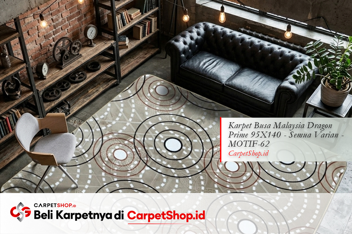 Karpet warna hitam edgy untuk desain interior Industrial dengan Karpet Dragon Prime 95X140 MOTIF-62
