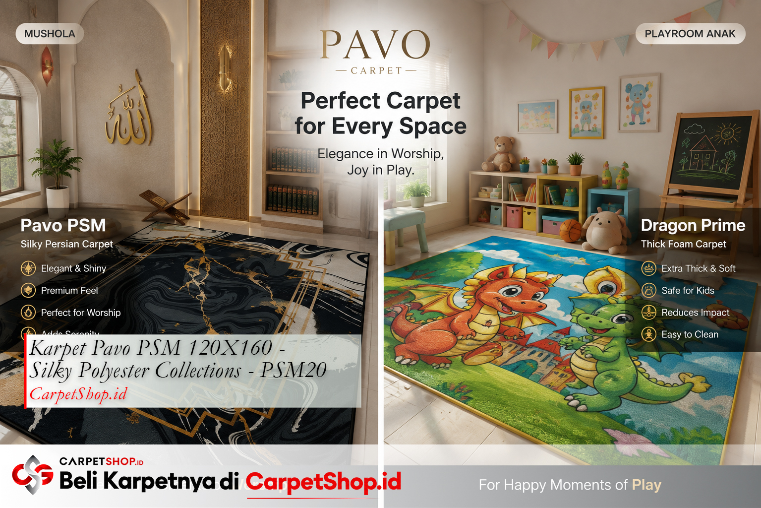 Panduan per ruangan karpet Malaysia vs Eropa — Karpet Pavo PSM 120X160 PSM20
