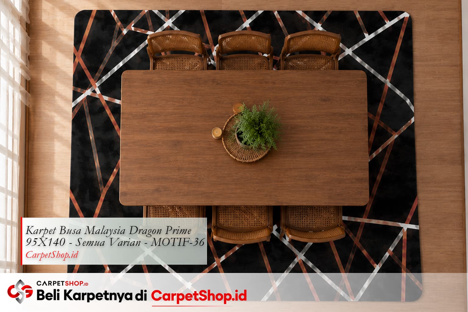 Panduan ukuran karpet ruang makan dengan Karpet Dragon Prime 95X140 MOTIF-36