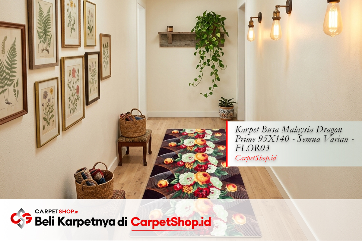 Runner lorong Bohemian floral penuh karakter dengan Karpet Dragon Prime 95X140 FLOR03