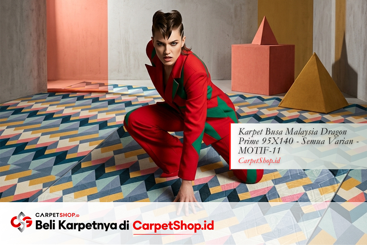 Fashion shoot karpet geometric bold editorial dengan Karpet Dragon Prime 95X140 MOTIF-11