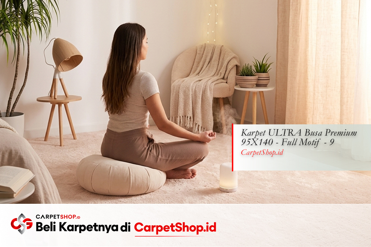 Sudut meditasi Korean lembut dengan Karpet ULTRA Busa Premium 95X140 Full Motif 9