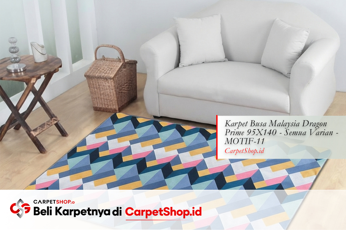 Detail urban Jakarta aesthetic karpet geometric colorful dengan Karpet Dragon Prime 95X140 MOTIF-11