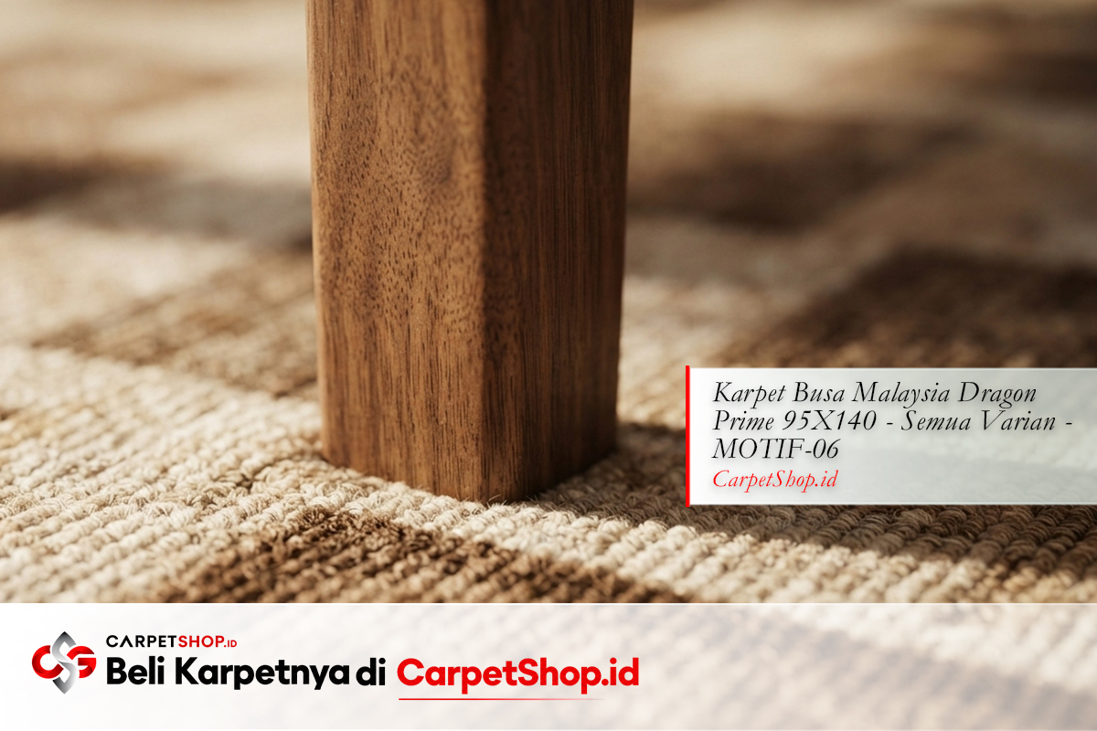 Detail harmoni furnitur kayu di atas karpet natural dengan Karpet Dragon Prime 95X140 MOTIF-06
