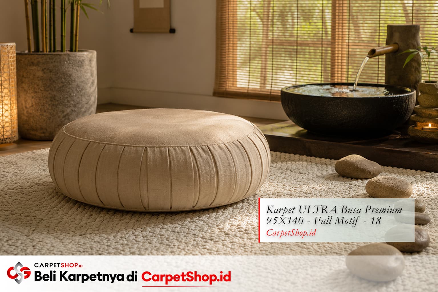 Sudut meditasi Biophilic Design dengan Karpet ULTRA Busa Premium 95X140 Full Motif 18