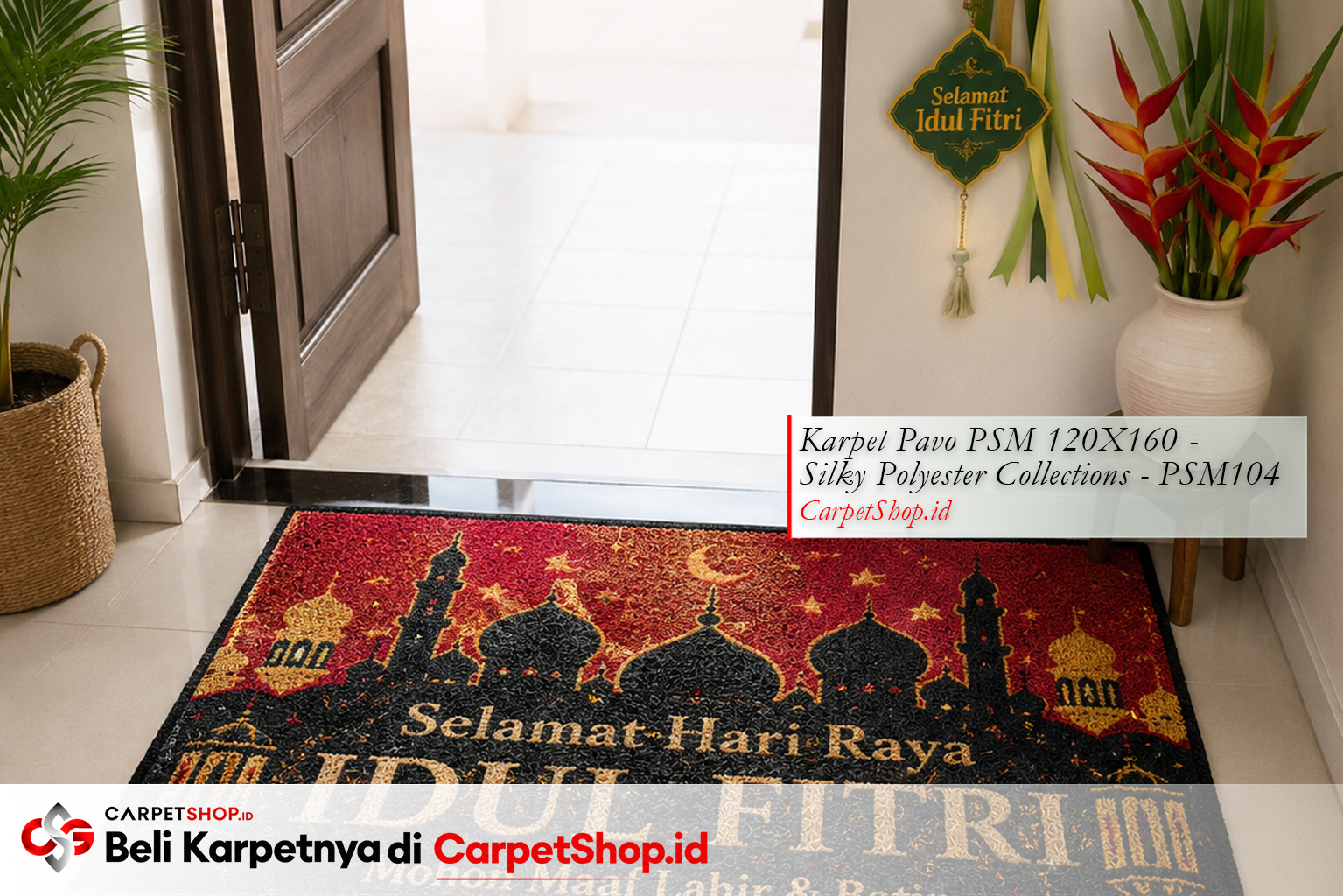 Mushola Lebaran 2026 -- Karpet Pavo PSM 120X160 Silky Polyester PSM104 navy
