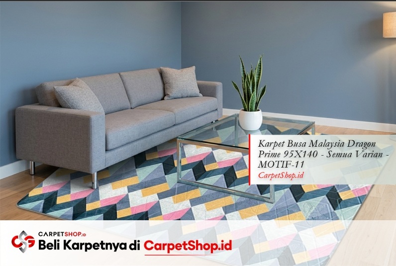 Karpet geometric modern cocok untuk dinding biru dengan Karpet Dragon Prime 95X140 MOTIF-11
