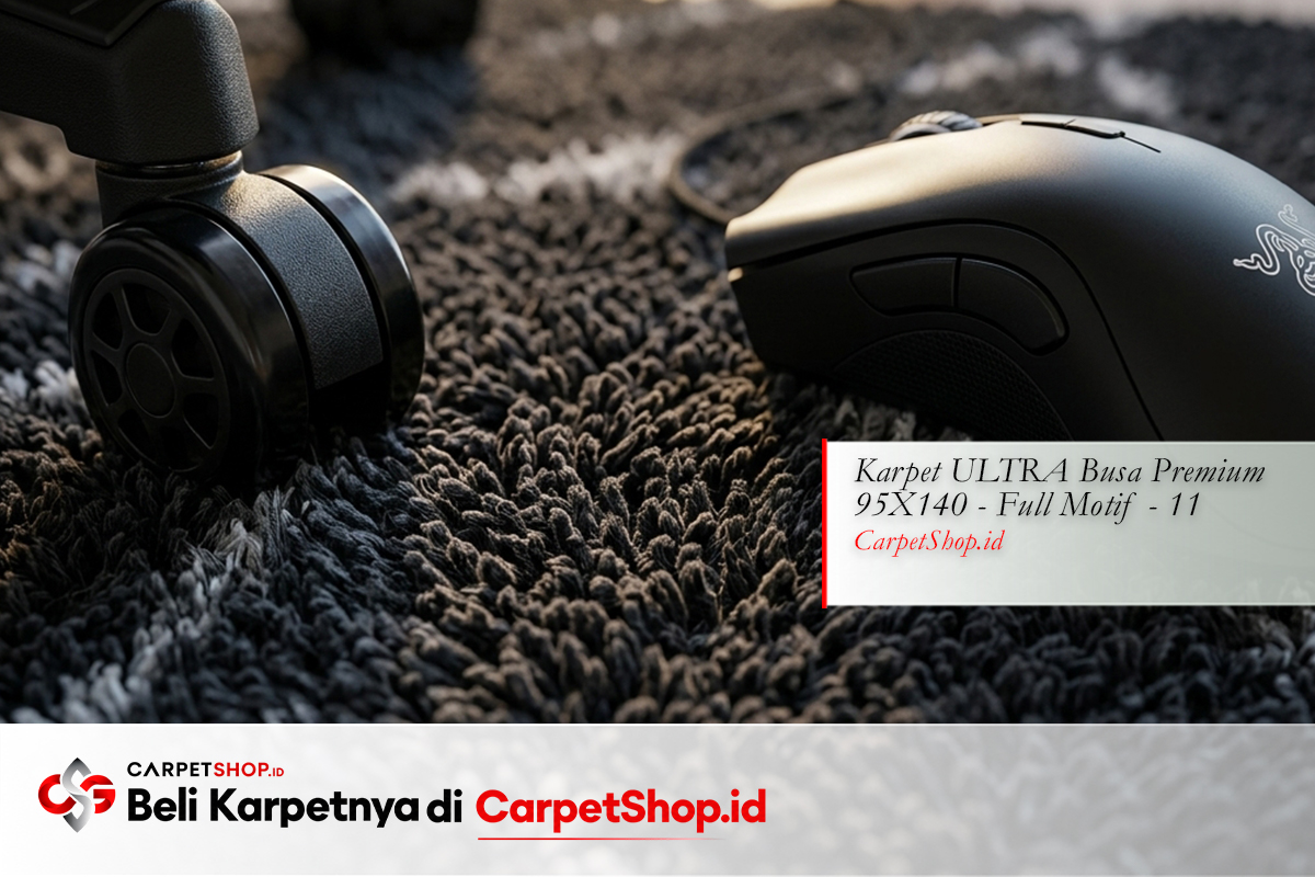 Detail karpet gaming anti static tahan kursi beroda dengan Karpet ULTRA Busa Premium 95X140 Full Motif 11
