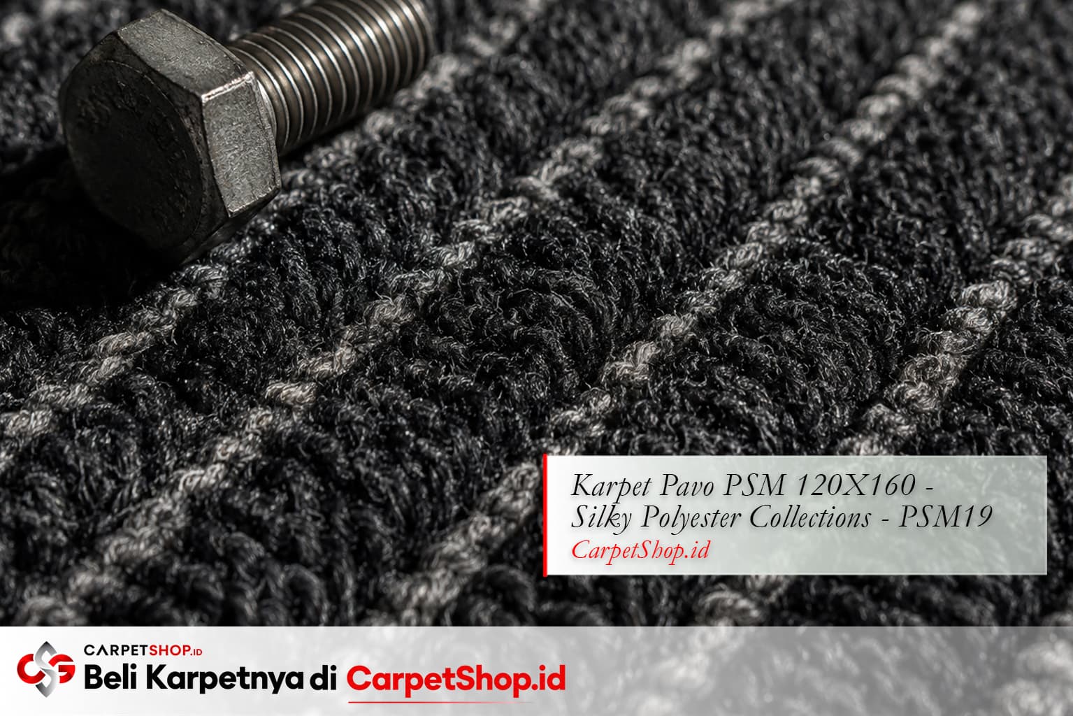 Detail karpet industrial charcoal, Karpet Pavo PSM 120X160 Silky Polyester PSM19