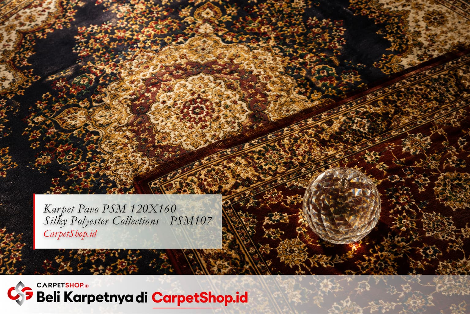 Teknik layering karpet maximalist dengan Karpet Pavo PSM 120X160 Silky Polyester PSM107
