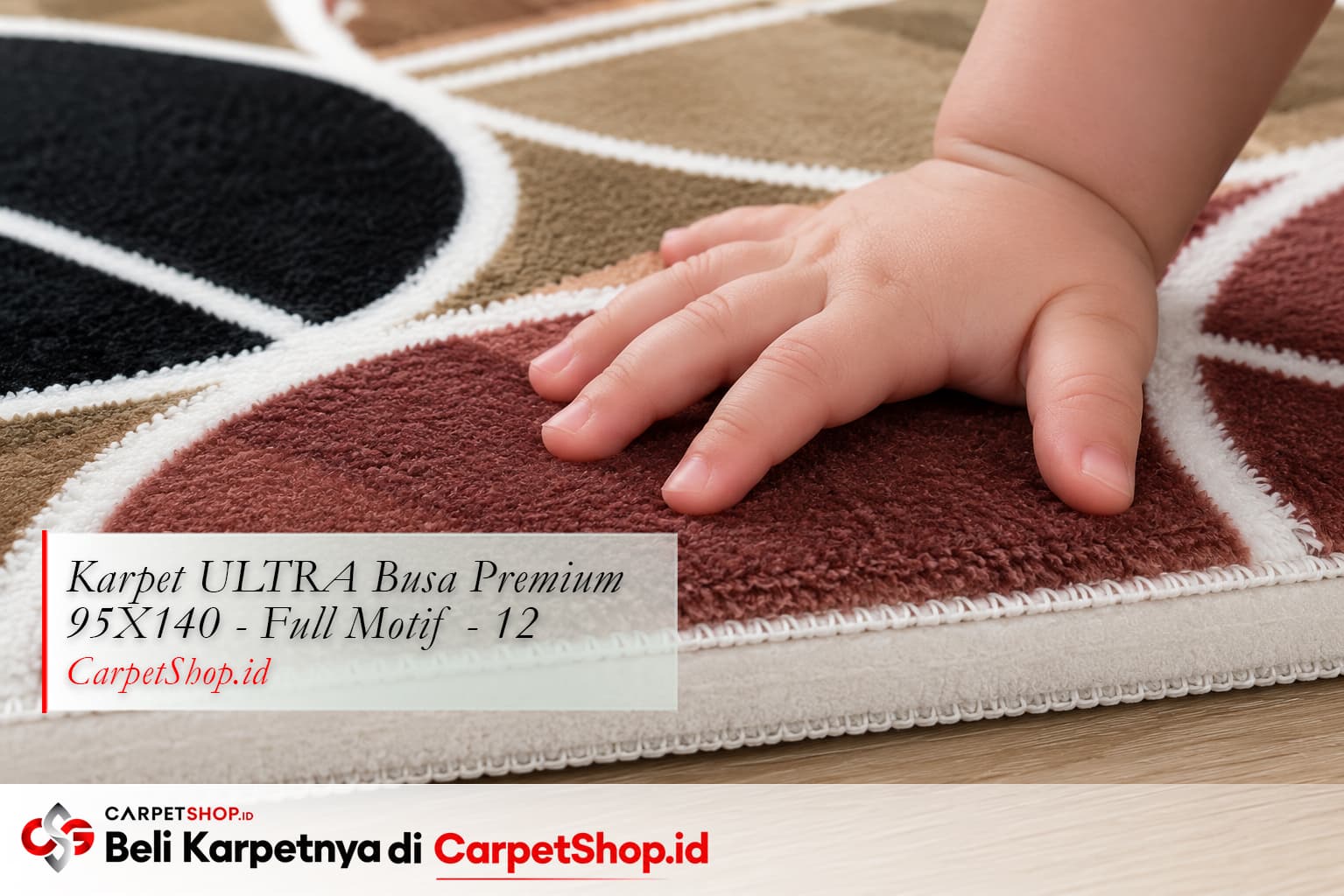 Detail karpet aman untuk bayi, Karpet ULTRA Busa Premium 95X140 Full Motif 12
