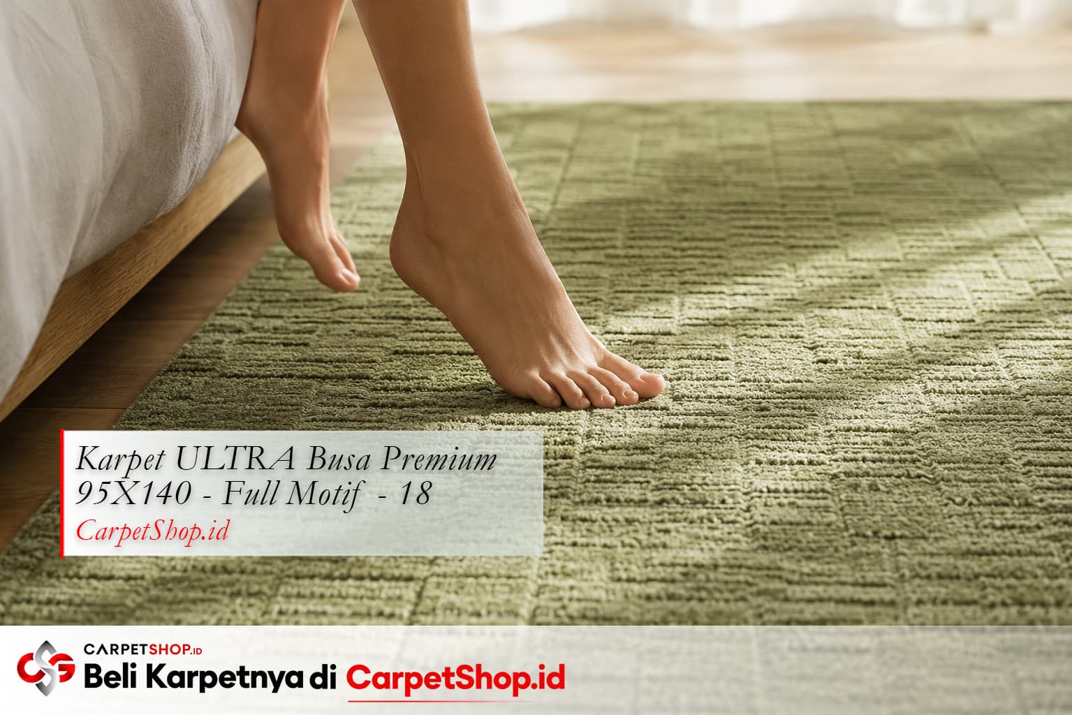 Tekstur karpet kamar tidur yang lembut, Karpet ULTRA Busa Premium 95X140 Full Motif 18