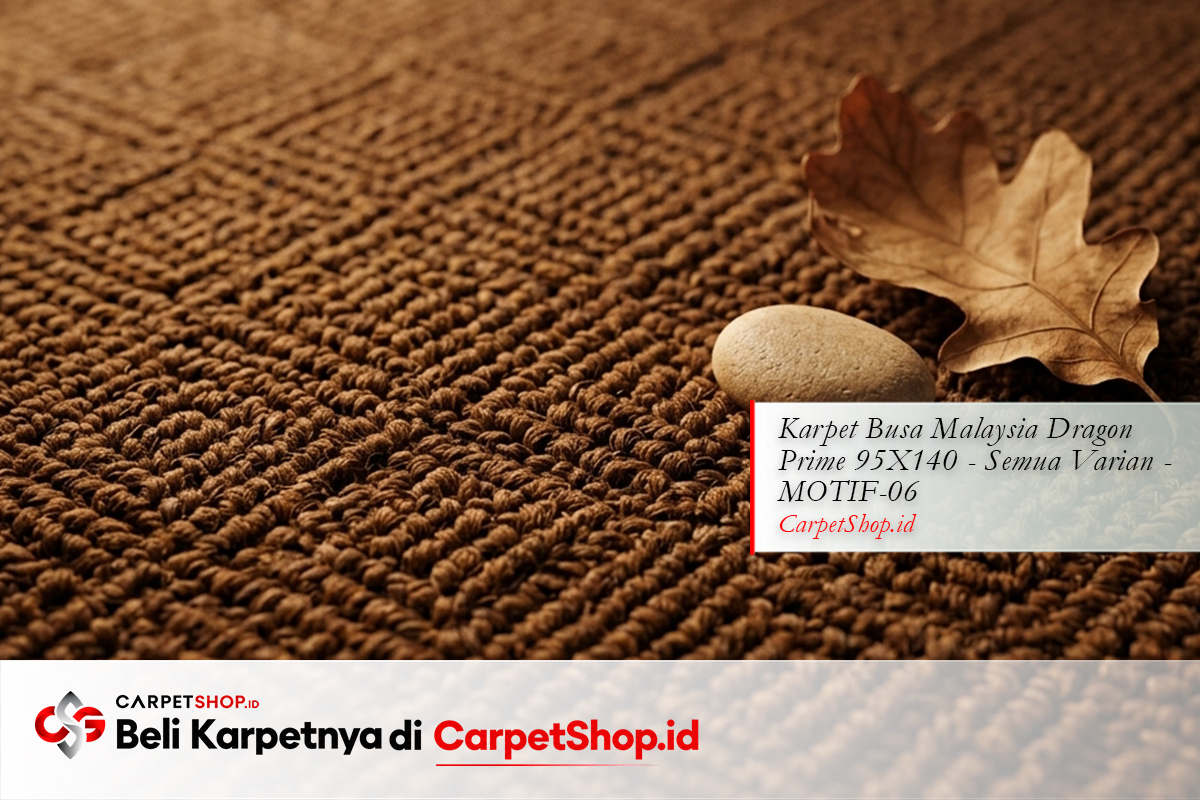Detail tekstur karpet warna coklat natural dengan Karpet Dragon Prime 95X140 MOTIF-06