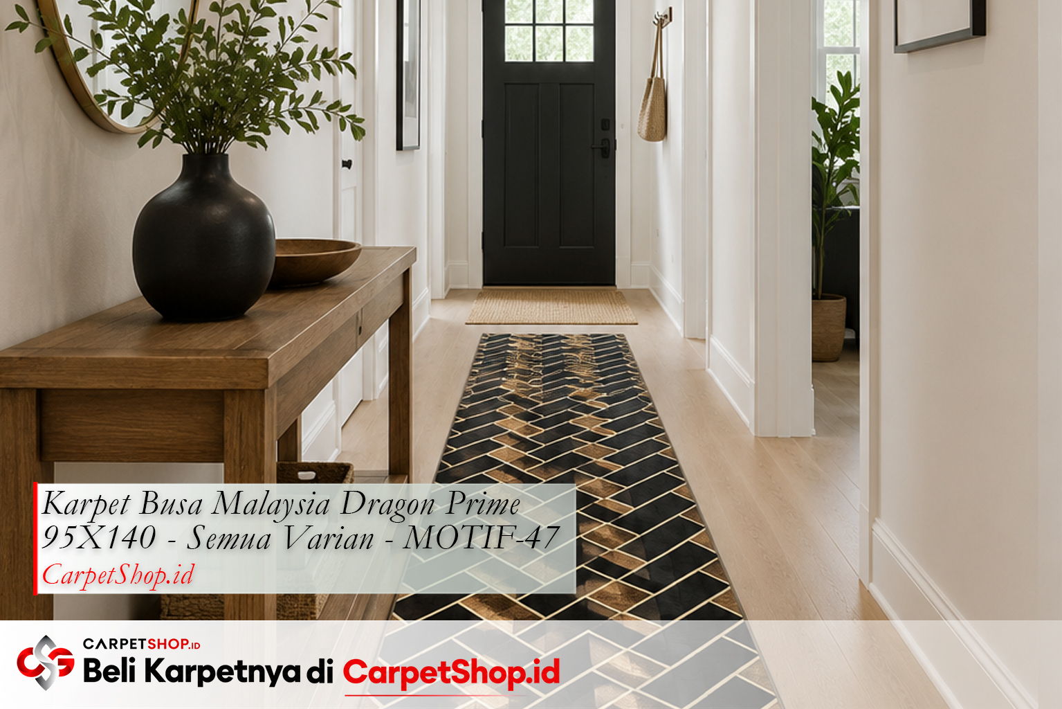 Karpet geometrik runner untuk foyer, Karpet Dragon Prime 95X140 MOTIF-47
