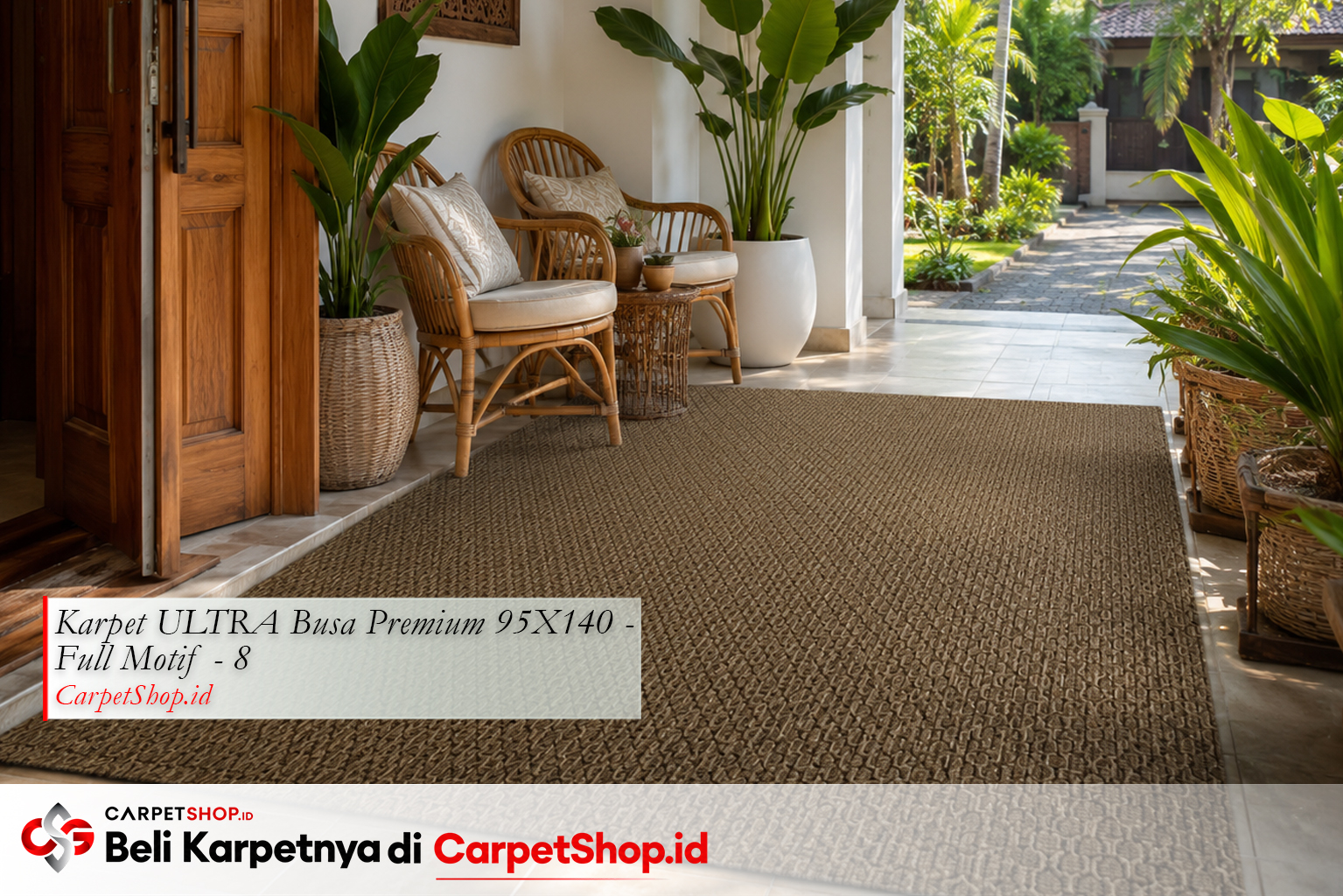 Karpet krem subtle untuk area teras, Karpet ULTRA Busa Premium 95X140 Full Motif 8