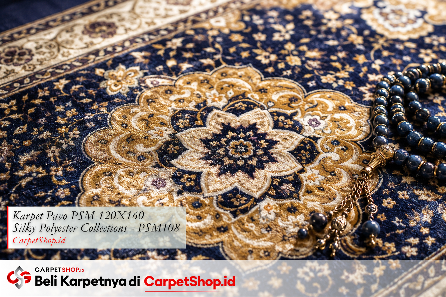 Detail kualitas karpet motif Persian Silky Polyester, Karpet Pavo PSM 120X160 Silky Polyester PSM108