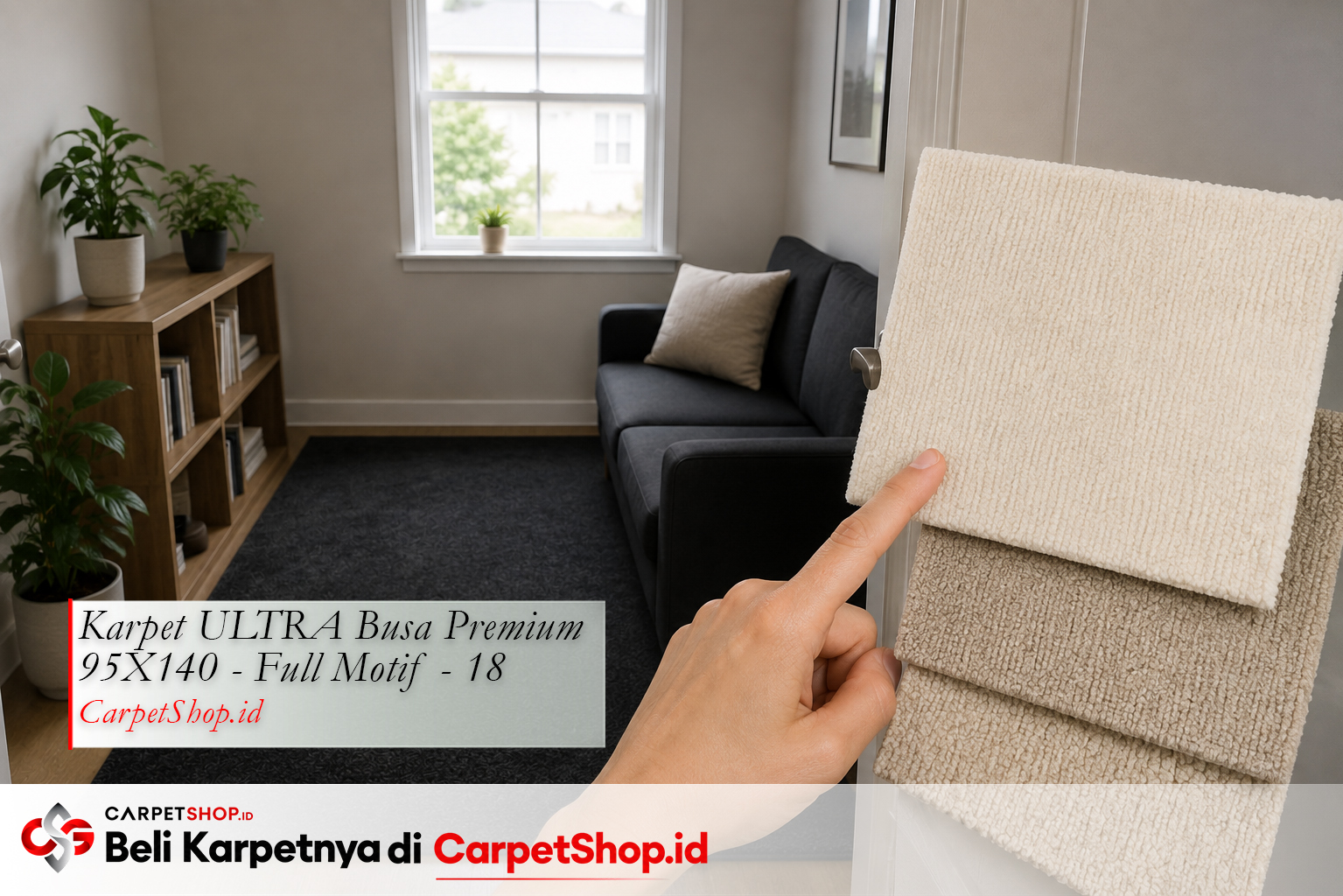 Panduan warna karpet untuk ruangan kecil -- Karpet ULTRA Busa Premium 95X140 Full Motif 18