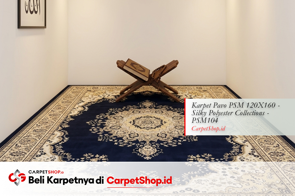 Mushola luxury minimalist sacred dengan Karpet Pavo PSM 120X160 Silky Polyester PSM104