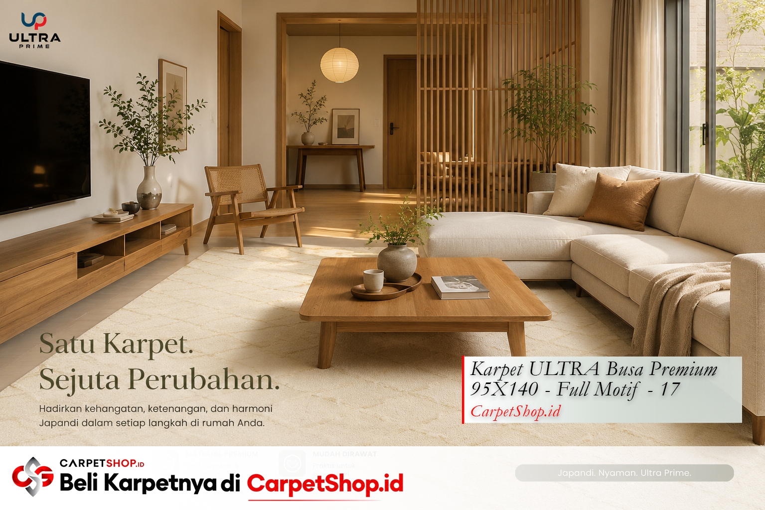 Rekomendasi karpet sesuai kebutuhan, Karpet ULTRA Busa Premium 95X140 Full Motif 17