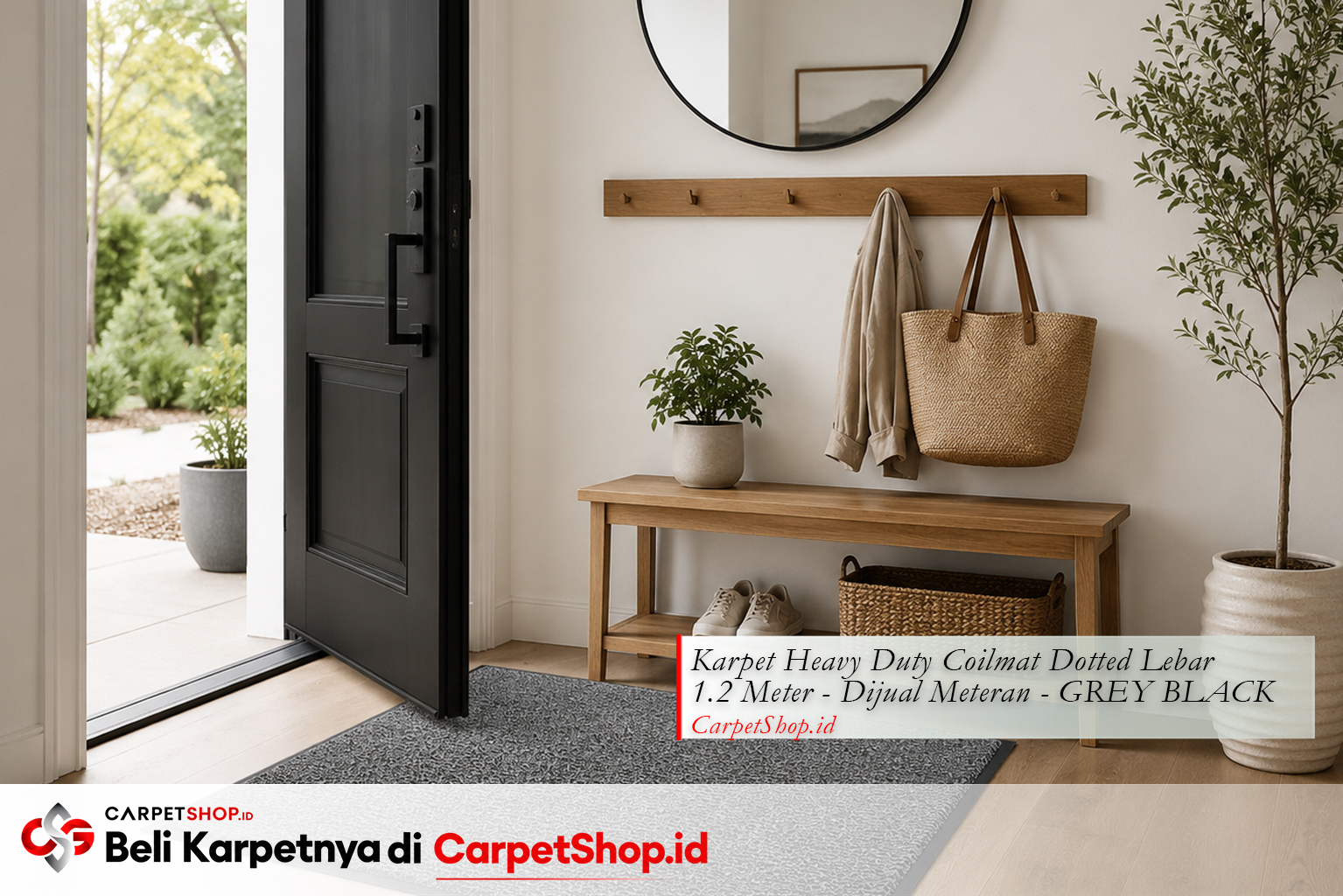 Panduan warna karpet dan keset untuk foyer, Karpet Heavy Duty Coilmat Grey Black