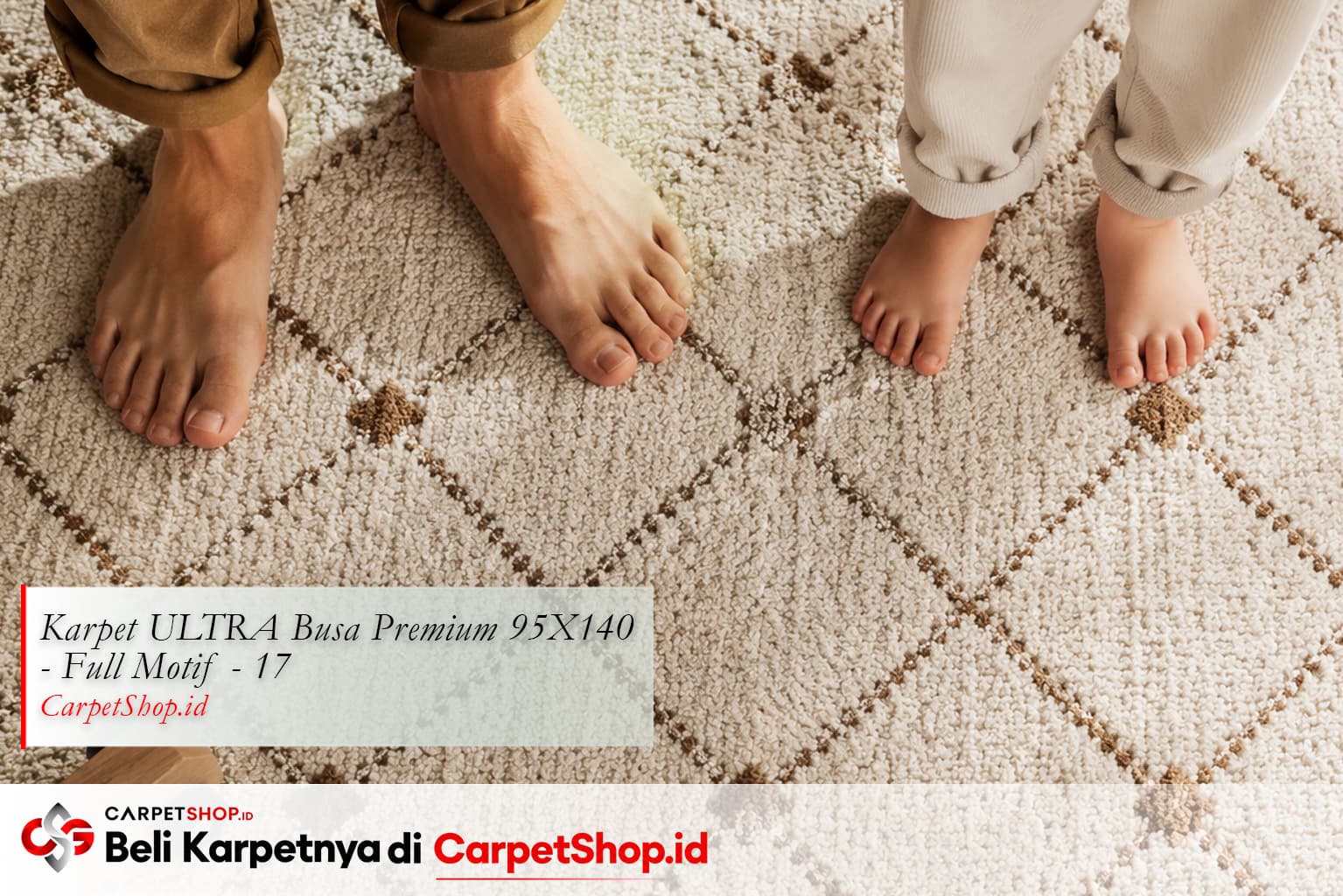 Karpet ruang keluarga dipakai sehari-hari, Karpet ULTRA Busa Premium 95X140 Full Motif 17