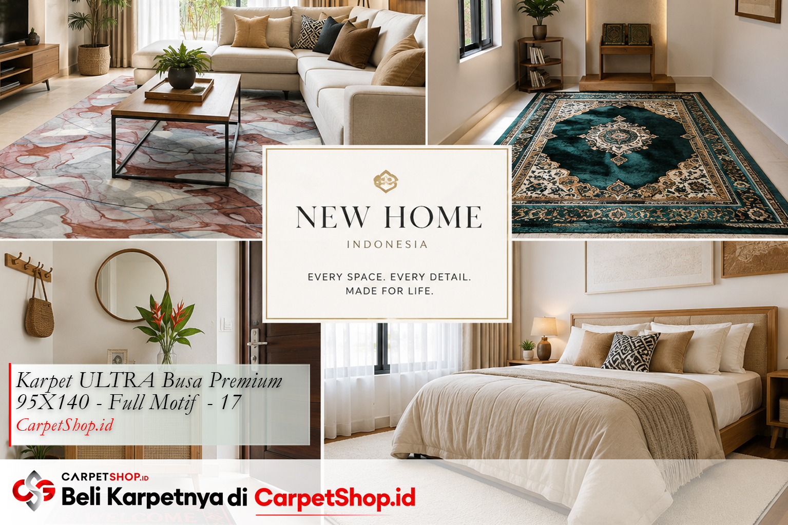 Rumah baru lengkap dengan semua karpet dan keset dari CarpetShop.id