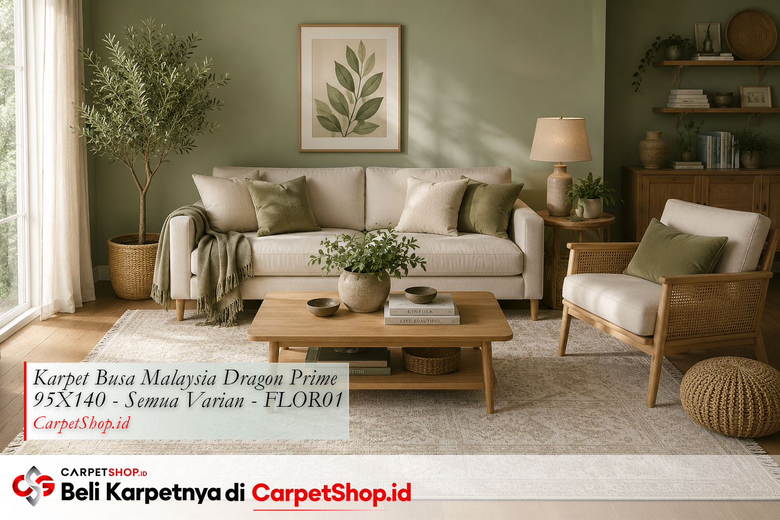 Tren Sage Green 2026 dengan Karpet Dragon Prime 95X140 FLOR01