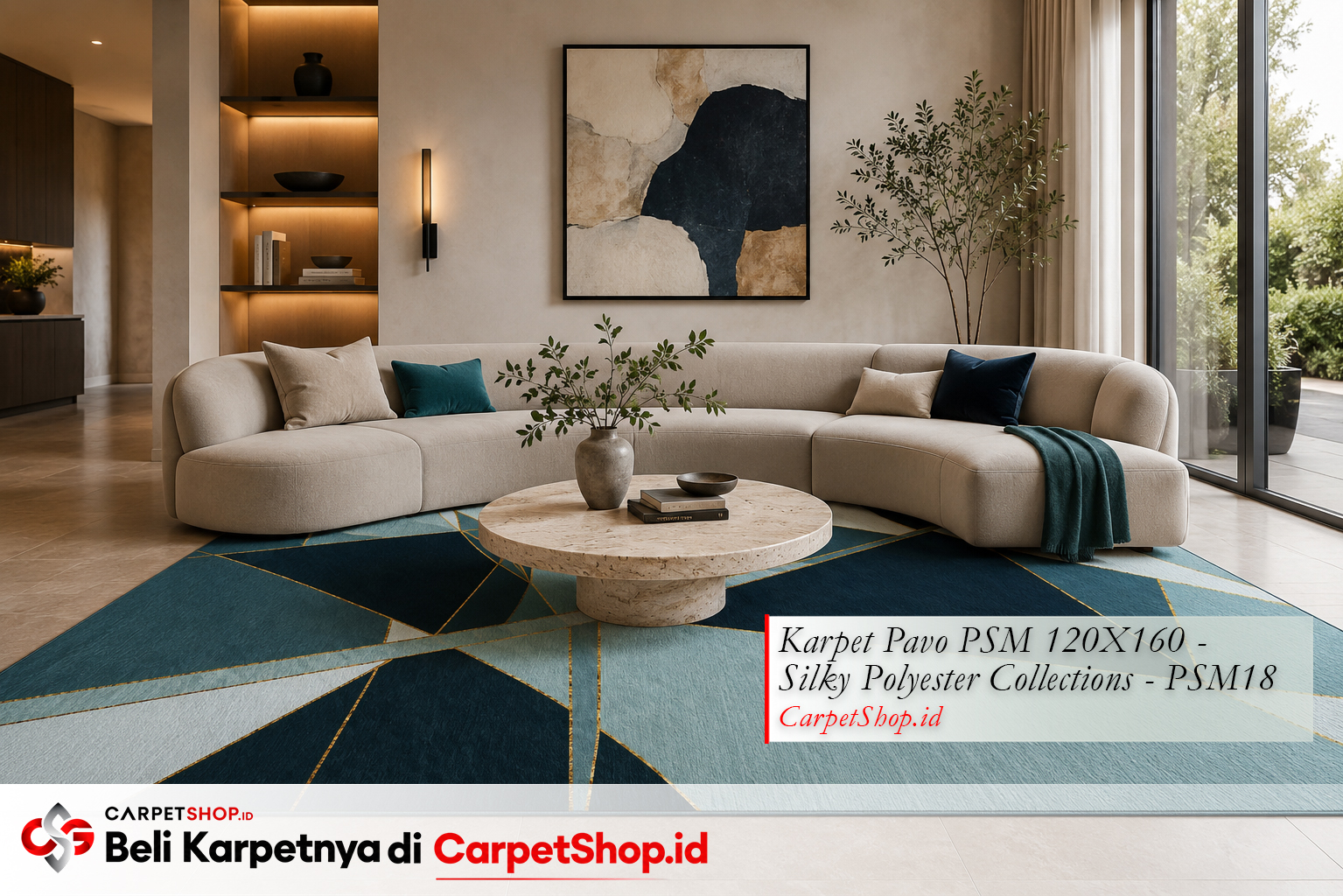 Tren karpet warna teal petrol 2026, Karpet Pavo PSM 120X160 Silky Polyester PSM18