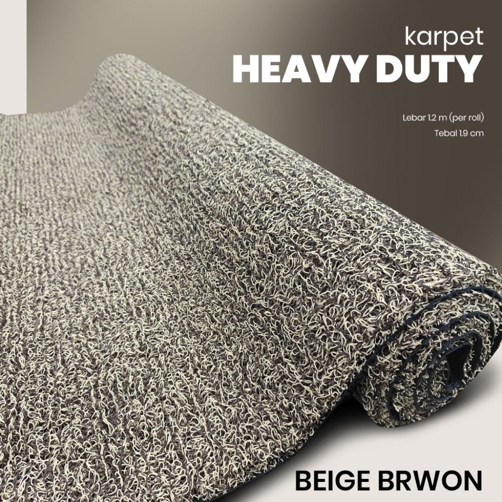 Karpet Heavy Duty Coilmat Dotted 1.2x9 Meter - Dijual Roll - Biege-Brown